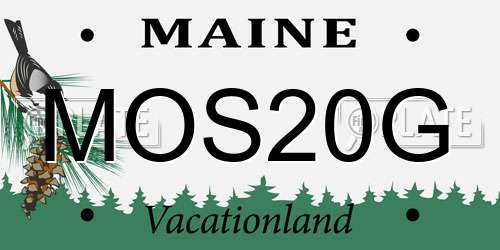 MOS20G Maine License Plate