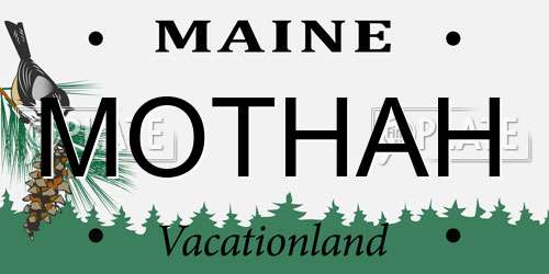 MOTHAH Maine License Plate