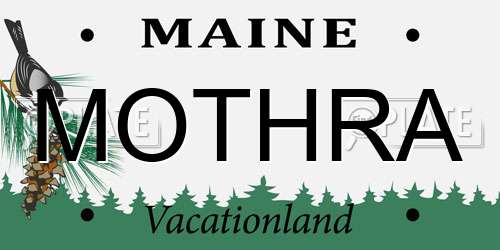 MOTHRA Maine License Plate