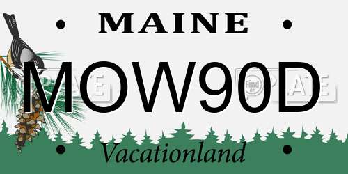 MOW90D Maine License Plate