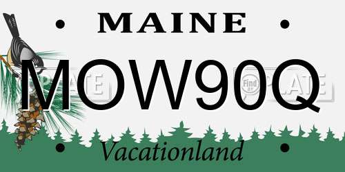 MOW90Q Maine License Plate