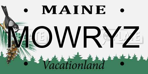 MOWRYZ Maine License Plate