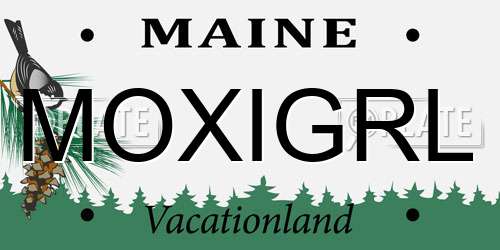 MOXIGRL Maine License Plate
