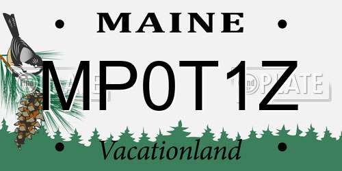 MP0T1Z Maine License Plate