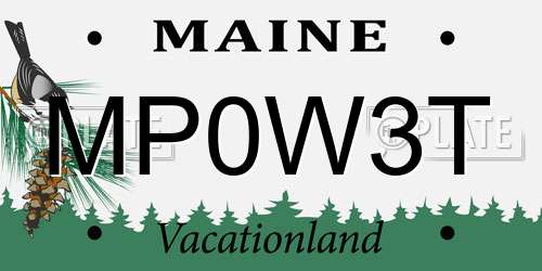 MP0W3T Maine License Plate