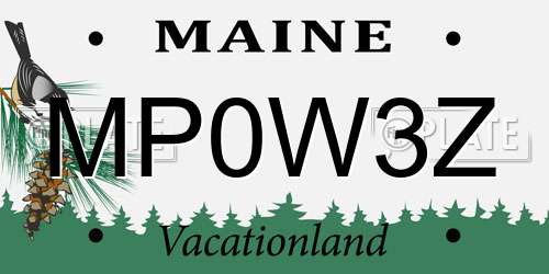 MP0W3Z Maine License Plate