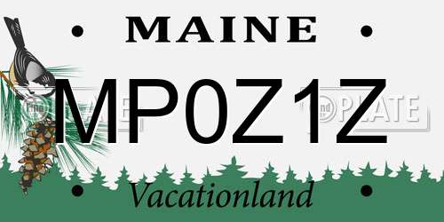 MP0Z1Z Maine License Plate