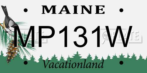 MP131W Maine License Plate