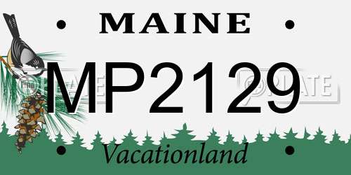 MP2129 Maine License Plate