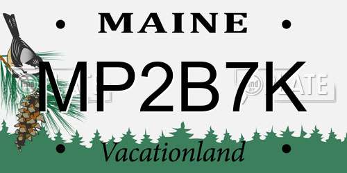 MP2B7K Maine License Plate
