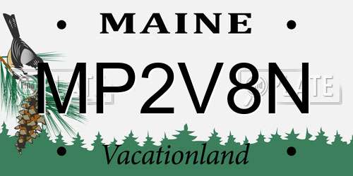 MP2V8N Maine License Plate
