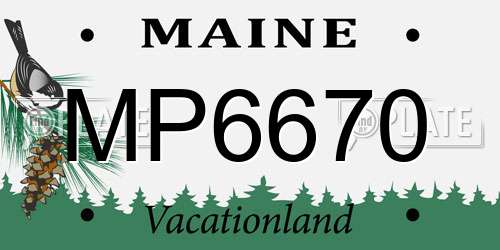 MP6670 Maine License Plate