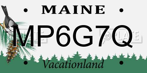 MP6G7Q Maine License Plate