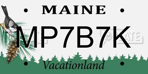 MP7B7K Maine License Plate