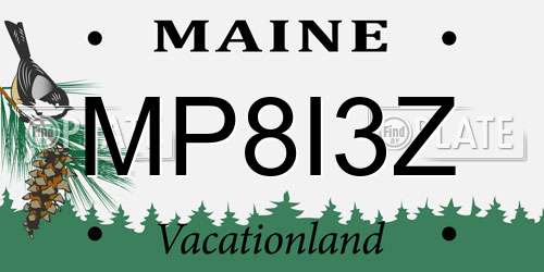 MP8I3Z Maine License Plate