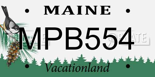 MPB554 Maine License Plate