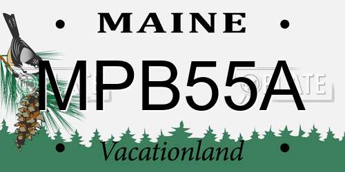 MPB55A Maine License Plate