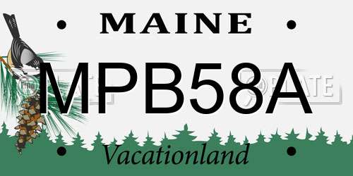 MPB58A Maine License Plate