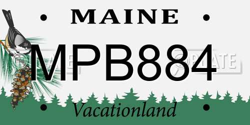 MPB884 Maine License Plate