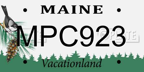 MPC923 Maine License Plate