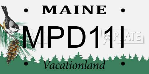 MPD11I Maine License Plate