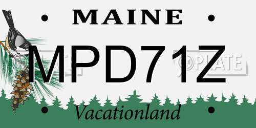 MPD71Z Maine License Plate