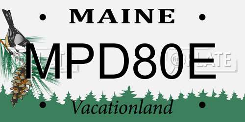 MPD80E Maine License Plate