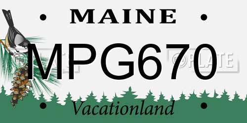 MPG670 Maine License Plate