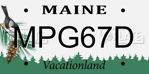 MPG67D Maine License Plate