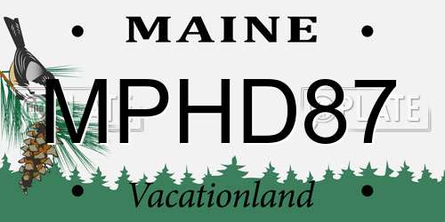 MPHD87 Maine License Plate