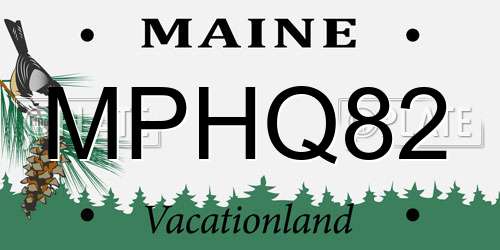 MPHQ82 Maine License Plate