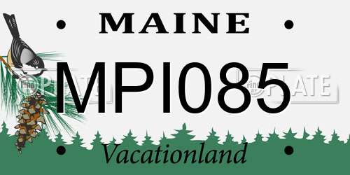 MPI085 Maine License Plate