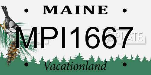MPI1667 Maine License Plate