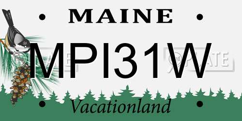 MPI31W Maine License Plate