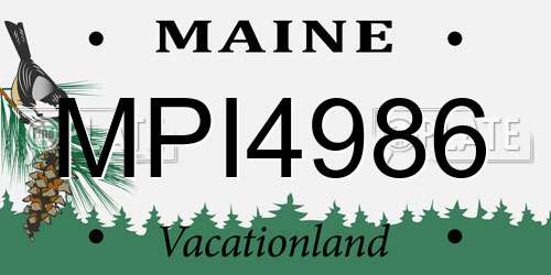 MPI4986 Maine License Plate