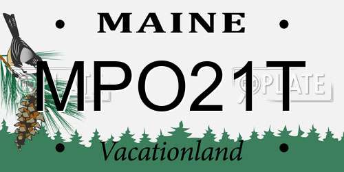MPO21T Maine License Plate