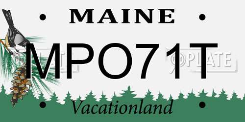 MPO71T Maine License Plate