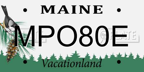 MPO80E Maine License Plate