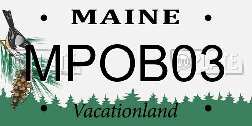 MPOB03 Maine License Plate