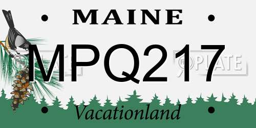 MPQ217 Maine License Plate