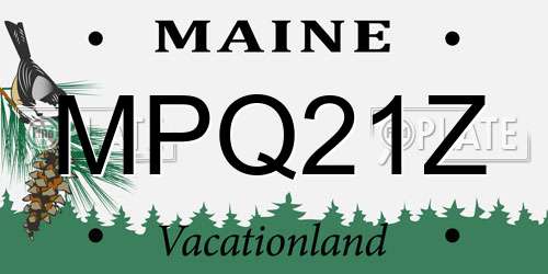 MPQ21Z Maine License Plate