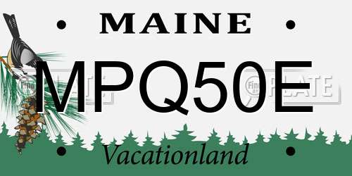 MPQ50E Maine License Plate