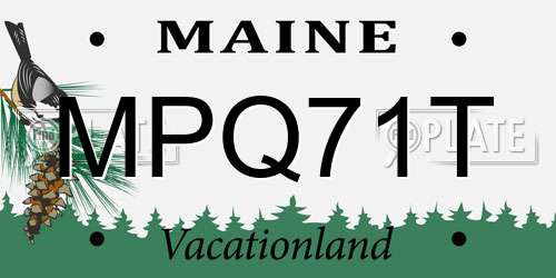 MPQ71T Maine License Plate