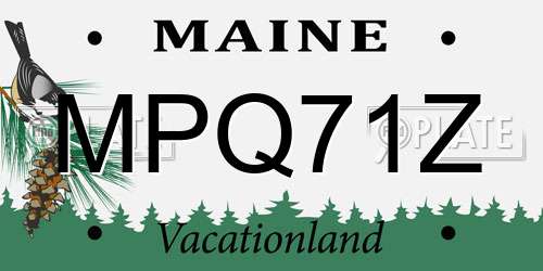 MPQ71Z Maine License Plate