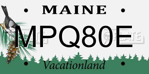 MPQ80E Maine License Plate