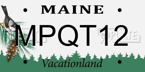 MPQT12 Maine License Plate