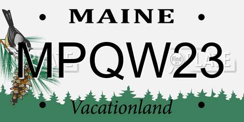 MPQW23 Maine License Plate
