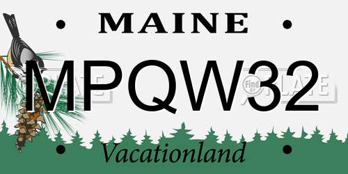 MPQW32 Maine License Plate