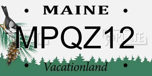 MPQZ12 Maine License Plate