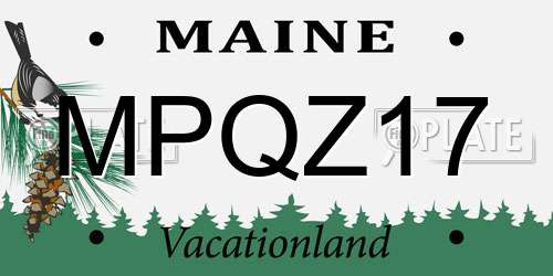 MPQZ17 Maine License Plate